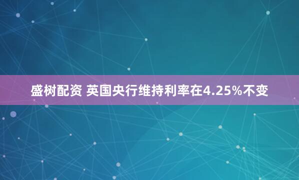 盛树配资 英国央行维持利率在4.25%不变